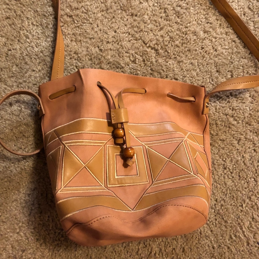 Inter. Concept Faux Leather Bucket Purse